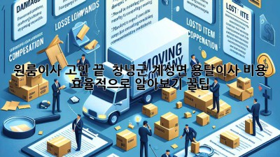 원룸이사 고민 끝! 🚚 창녕군 계성면 용달이사 비용 효율적으로 알아보기 꿀팁🍯